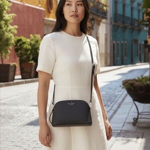 NWOT Kate Spade Black Glitter Dome Crossbody Bag $249 Retail